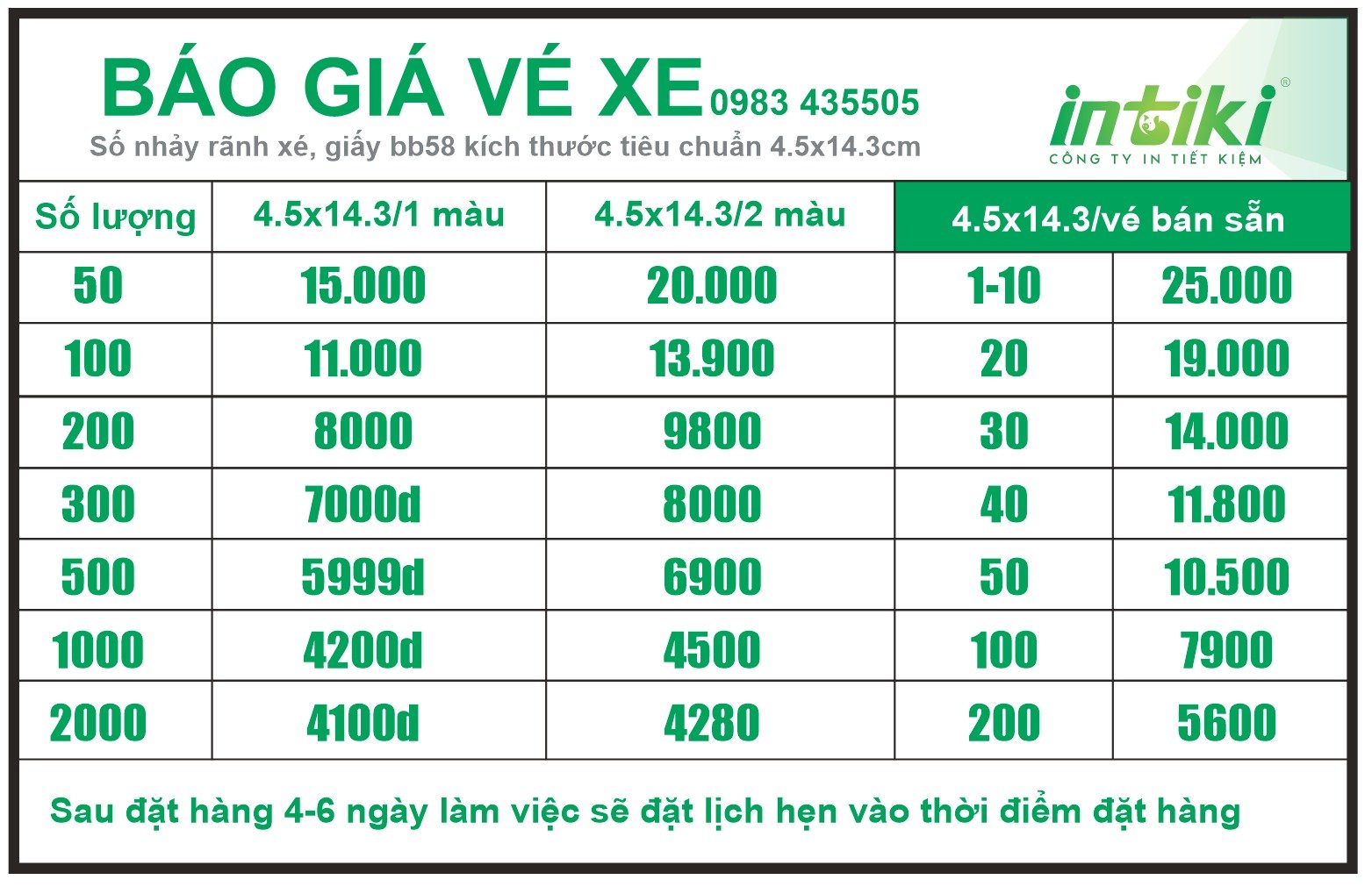 Dịch vụ in vé xe 2 liên uy tín, giá rẻ số 1 tại Hà Nội - In Tiết Kiệm 9 Báo giá in vé gửi xe