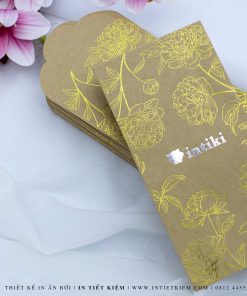 Mẫu giấy lì xì cán bóng Ép kim logo Yến Sào