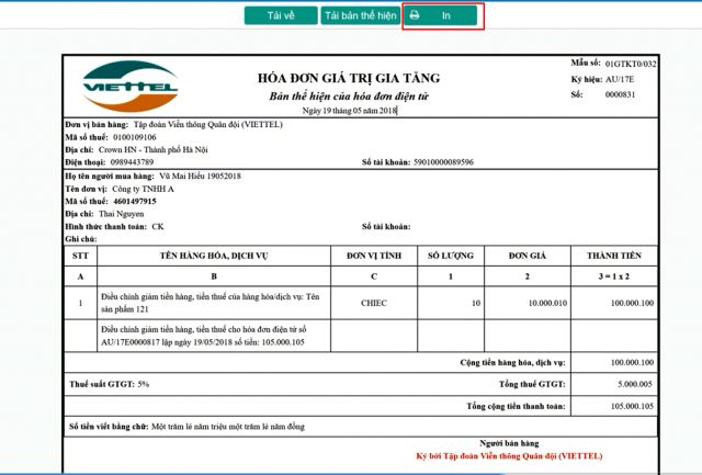 Khám phá] Cách in hóa đơn Viettel đơn giản, hiệu quả