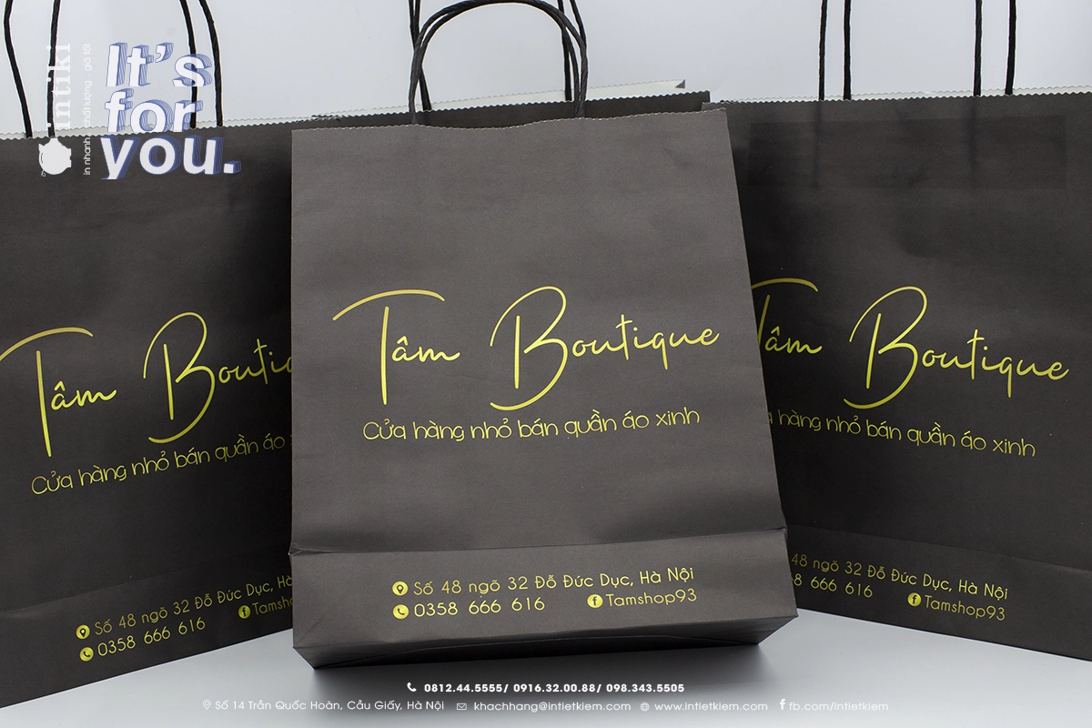 In túi giấy kraft Tâm Boutique 