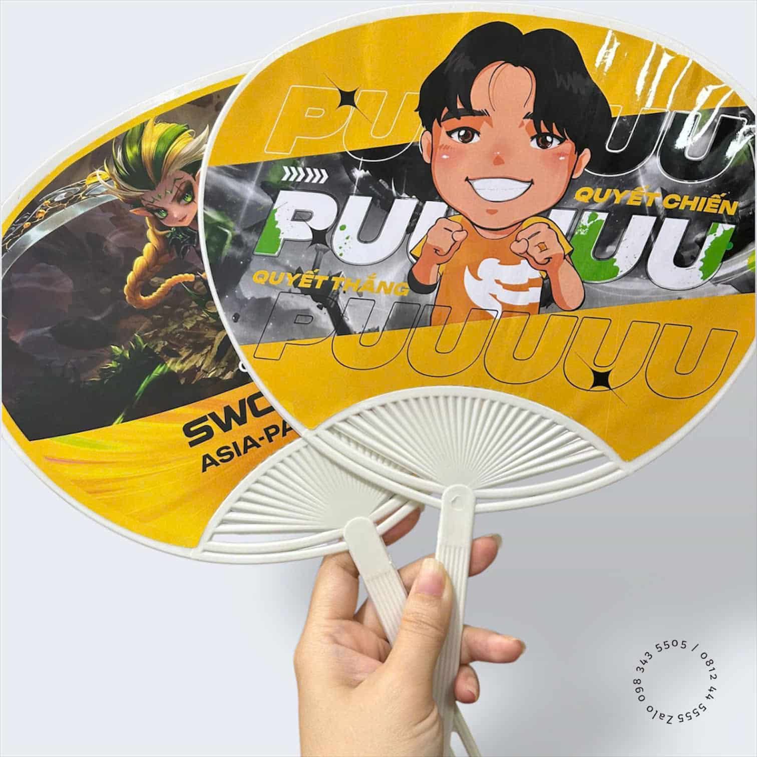 in quạt nhựa quảng cáo game
